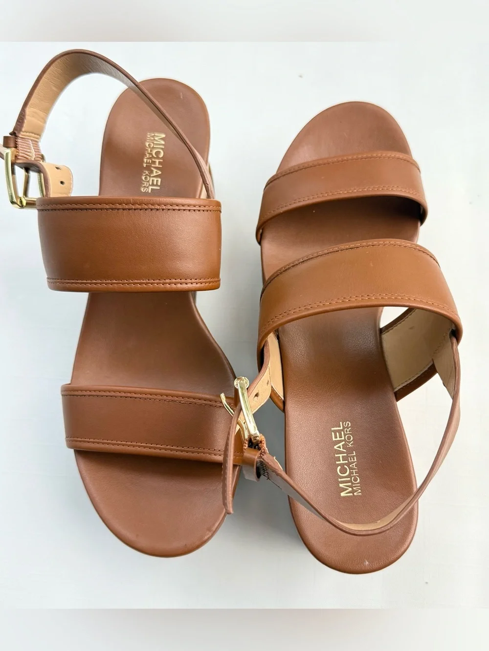 MICHAEL Michael Kors Cognac Double-Strap Platform Sandal